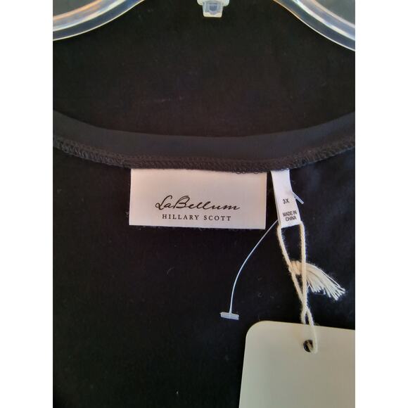 La Bellum Hillary Scott  Sequin Top Woman's Size 3X Black White Short Sleeve - Picture 10 of 12